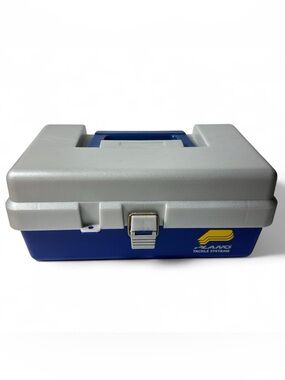 Vintage Plano 3100 Tackle Box Single Tray Blue Grey Lockable Systems Made In USA
